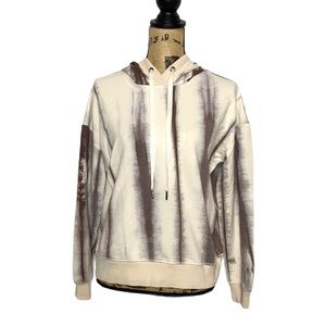 Jam & Rae Melissa Tan Striped Tie Dye Hoodie Sweatshirt S